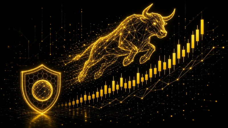 Illustration abstraite néon : Traverser ce bull run avec 1 000 $ : la vraie méthode
