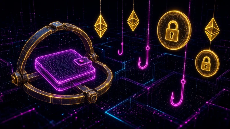 Illustration abstraite néon : Les arnaques crypto les plus courantes chez les débutants