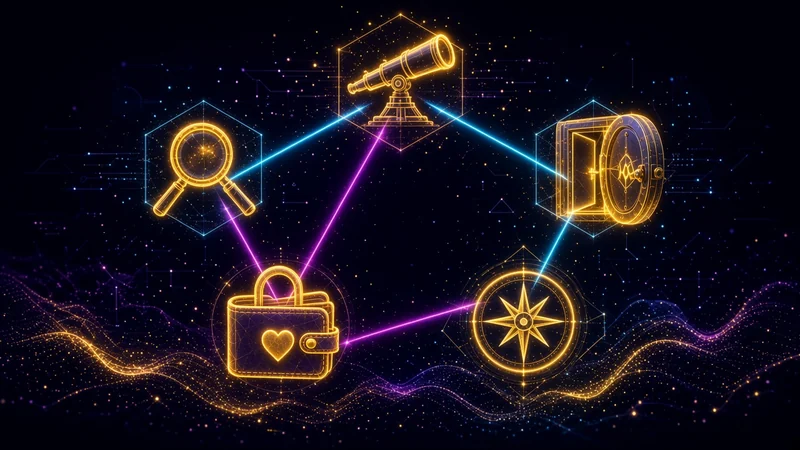 Illustration abstraite néon : Les 5 compétences indispensables pour gagner en crypto