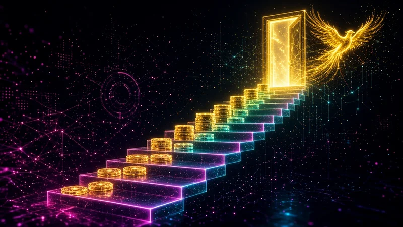 Abstract neon illustration: Financial freedom in 10 years: the detailed plan