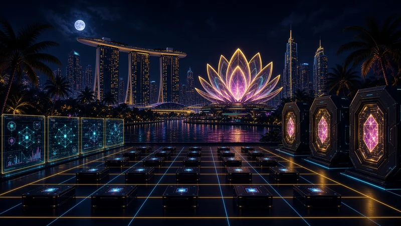 Illustration abstraite néon : TOKEN2049 Singapour : l'ère de la spéculation est terminée